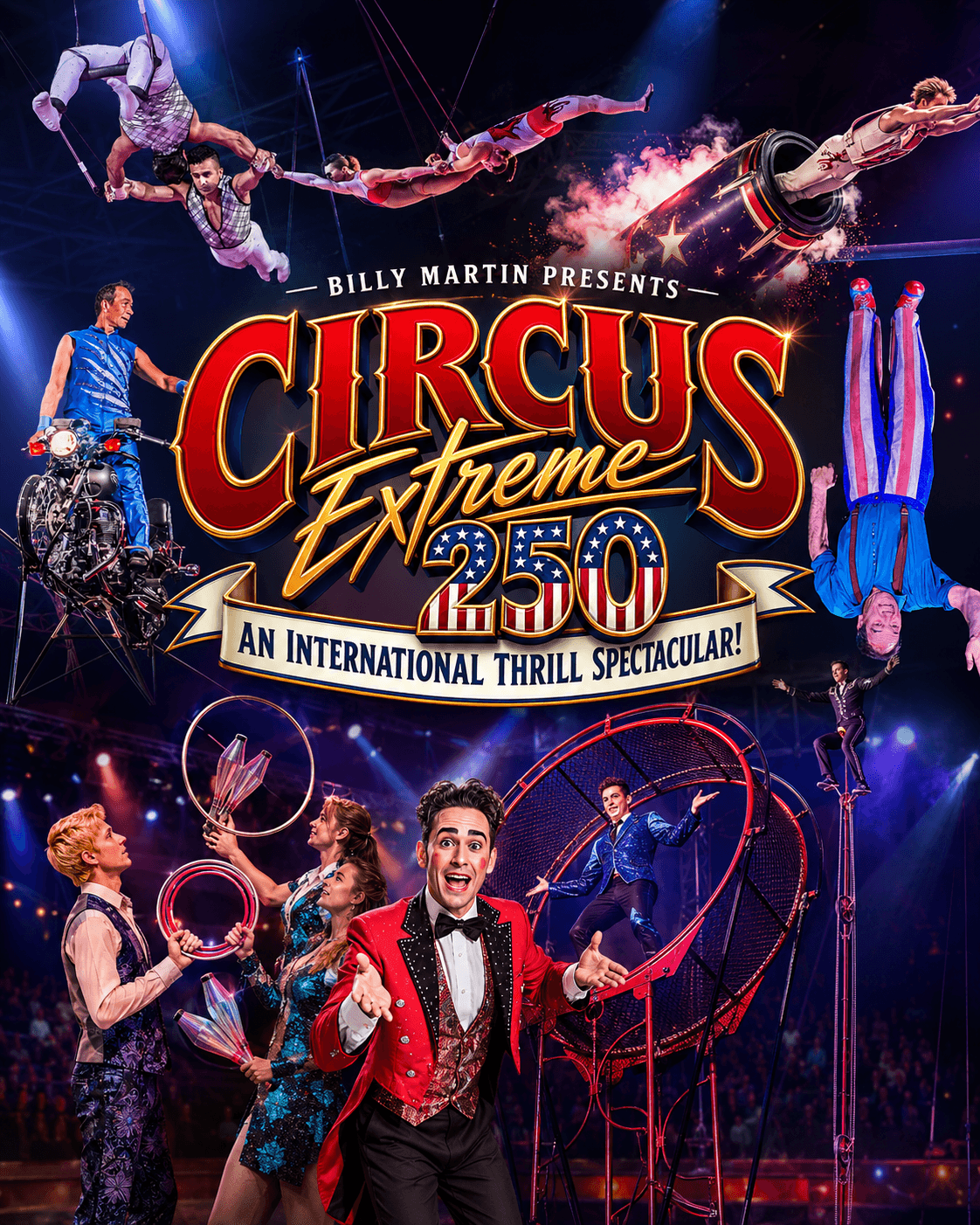 Billy Martin's Circus Extreme 250 — international thrill spectacular poster
