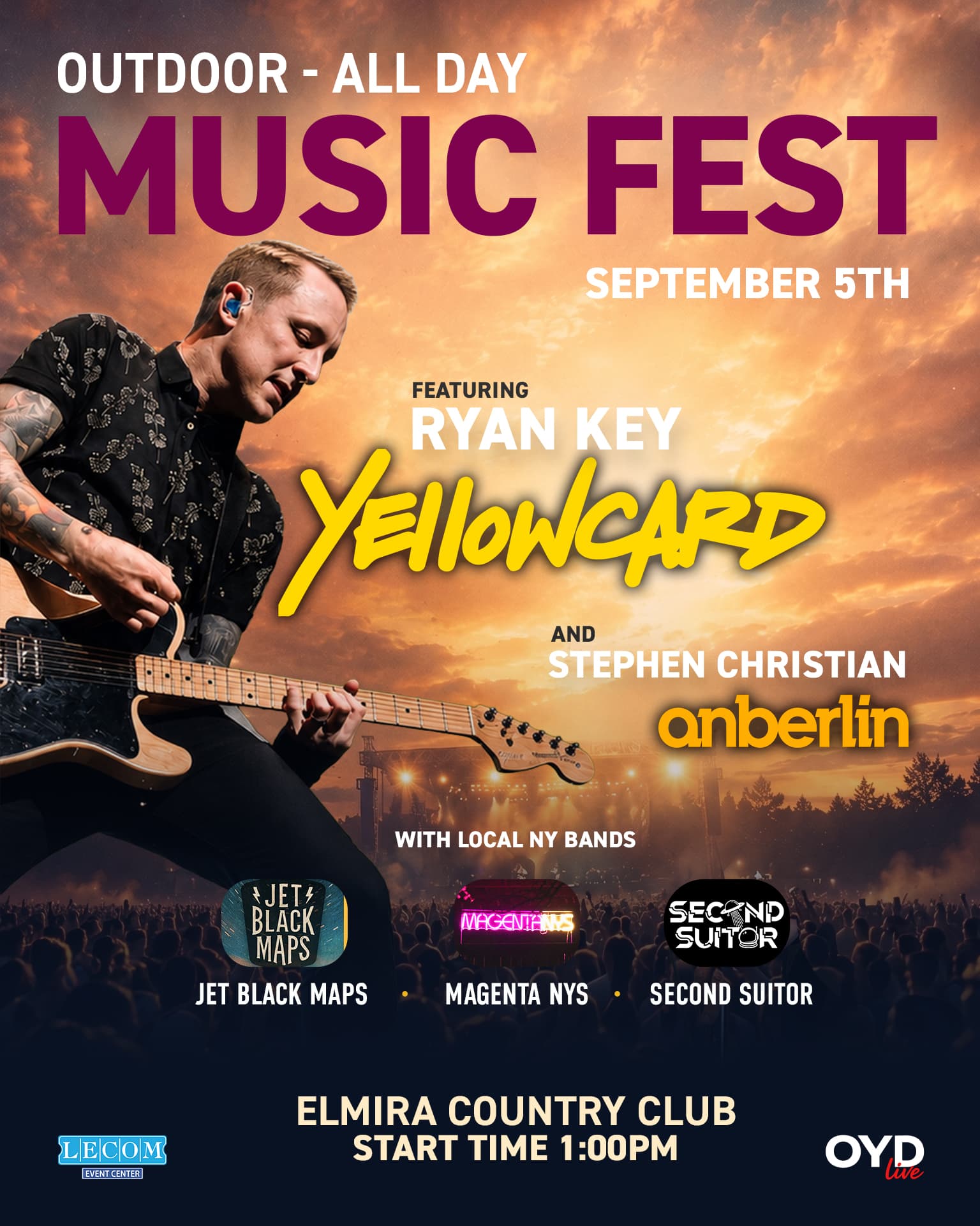 Fairway Music Fest at Elmira Country Club — Ryan Key of Yellowcard and Stephen Christian of Anberlin, September 5