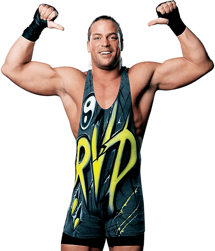 Rob Van Dam pointing both thumbs at himself